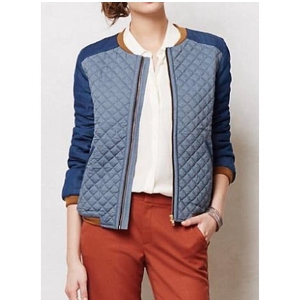Designer Quilted Varsity-Inspired Jacket By Valentine Gauthier, New. View 4